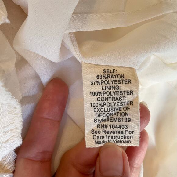 Sweet Wanderer Women Dress size S KneeLength Baby Doll Sheer Mesh Ivory White - Picture 9 of 11